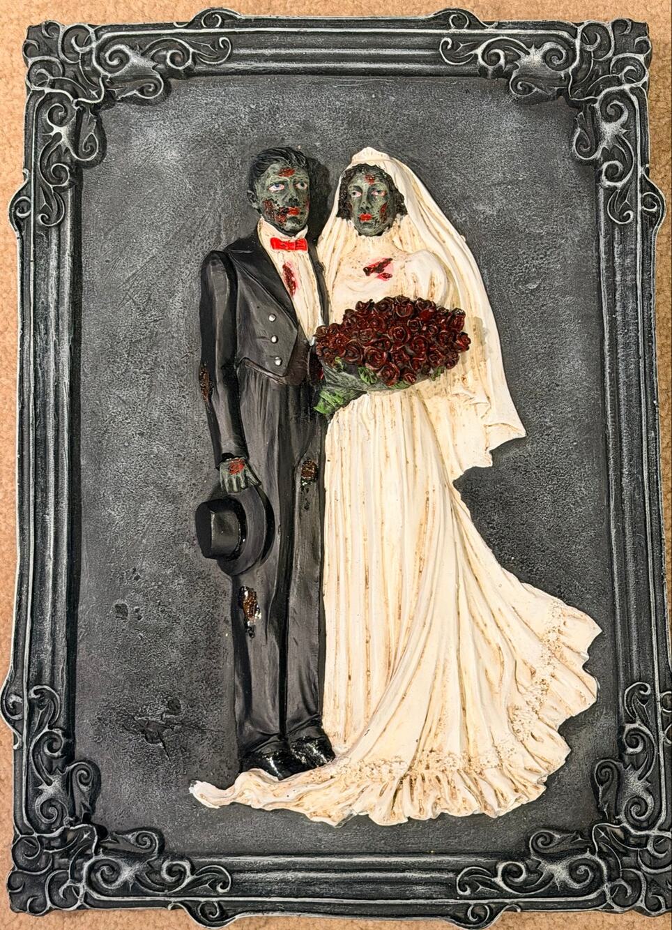 Zombie Wedding Wall Sculpture discontinued Design by Toscano